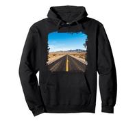 Desert Highway Long Straight Road Vast Landscape View Pullover Hoodie