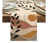 Desert Horizon Table Runner Boho Minimalist Terracotta Beige Sunset Botanical Washable Cotton Linen Dining Table Runner Tabletop Decorations for Restaurant Home Kitchen Party 16 x 72 Inch,