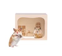 Desert House Wooden Folding Top Pet | Hamster Residence Miniature Animals Cage Suitable For Chinchilla, Ferret, Hedgehog, Small Animals - Climbing, Playing