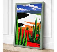 Desert in Bloom Geometric Canvas Wall Art Print 36x24 Inch (91 x 61 cm)