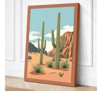 Desert in Bloom Minimalist Canvas Wall Art Print 24x16 Inch (61 x 41 cm)