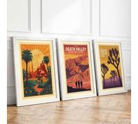 Desert Journeys Vintage Set of 3 Framed Wall Art Prints A1 (84.1×59.4cm)