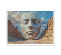 Desert Landscape Canvas Wall Art Pictures Artwork Prints Poster Painting Abstract Face Close-Up Mural for Bedroom Home Decor 80x95cm Frameless