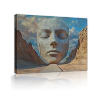 Desert Landscape Canvas Wall Art Pictures Artwork Prints Poster Painting Abstract Face Close-Up Mural for Bedroom Home Decor 40x50cm Innerframe