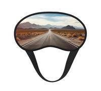 Desert Landscape Highway Eye Mask for Sleeping Soft Satin Sleep Shade Cover Blindfold with Elastic Strap Travel Nap Blackout Eye Shade Cover for Women Men