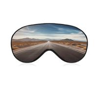 Desert Landscape Highway Sleeping Mask Sleep Mask for Side Sleeper Relaxing Zero Pressure Night Blindfold Light Block-Out Eye Mask for Sleep with Easy Adjustable Strap