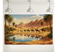 Desert Landscape Wall Backdrop, Vintage Nature Scenic Party Decorations, Warm Earth Tones Indoor/Outdoor Photography Background for Events 71x43 Inch