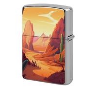 Desert Lighter Case Copper Lighter Cover Custom Metal Protective Lighters Sleeve Without Insert Personalized Reusable Shell Standard Size Gift for Men Women