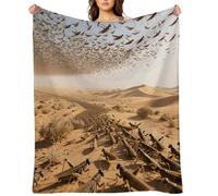 Desert Locust Swarm Blanket Lightweight Throw Blanket Soft Cozy Flannel Blankets Travel Bed Blanket for Couch,Sofa,Bed,Chair,Camping, Picnic Warm and Cozy for All Seasons 60"x80"
