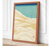 Desert Meets Water Japandi Canvas Wall Art Print 30x20 Inch (76 x 51 cm)