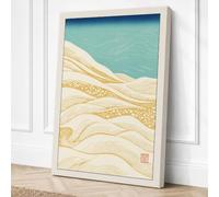 Desert Meets Water Japandi Canvas Wall Art Print 30x20 Inch (76 x 51 cm)