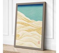 Desert Meets Water Japandi Canvas Wall Art Print 30x20 Inch (76 x 51 cm)