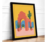 Desert Mission Southwestern Framed Wall Art Print A3 (42×29.7cm) Black, Wall Decor for Living Room, Bedroom, Office & Home, Ready to Hang, Art Gift