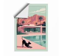 Desert Modern Retreat Mid-Century Unframed Wall Art Print A1 (84.1×59.4cm), Wall Decor for Living Room, Bedroom, Office & Home, Art Gift