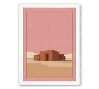 Desert Modernism Minimalist Framed Wall Art Print A1 (84.1×59.4cm) White, Wall Decor for Living Room, Bedroom, Office & Home, Ready to Hang, Art Gift