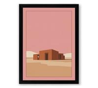 Desert Modernism Minimalist Framed Wall Art Print A2 (59.4×42cm) Black, Wall Decor for Living Room, Bedroom, Office & Home, Ready to Hang, Art Gift