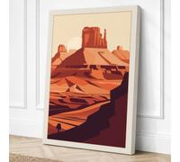 Desert Monument Minimalist Canvas Wall Art Print 24x16 Inch (61 x 41 cm)