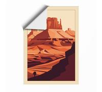 Desert Monument Minimalist Unframed Wall Art Print A3 (42×29.7cm), Wall Decor for Living Room, Bedroom, Office & Home, Art Gift