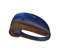 Desert Monument Valley Landscape Print Non-Slip Elastic Running Headband, Sweat Absorbing Stretchy Hair Bands For Gym Yoga, Soft Skin-Friendly Foldable Workout Headband