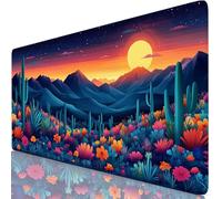 Desert Mouse Mat 23.6x15.7x0.12 inches XXL Gaming Mouse Pad Cactus Desk Mat, Desk Accessories with Non-Slip Base and Stitched Edge, Improved Precision and Speed Mousepad for Laptop, Office Work Y8-550