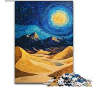 Desert Night Sky Puzzles for Adults Teens 1000 Pieces, Learning Educational Toys Family Games with Matching Poster And Trivia Sheet (50x75cm)