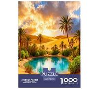 Desert Oasis 1000 Piece Jigsaw Puzzles Impossible Hard Challenge Modern Paisaje Classic Educational Games Beautiful Decoration for Adults 70x50cm/1000pcs