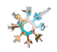 Desert Oasis 19-in-1 Snowflake Multi Tool,Compact And Portable Stainless Steel Snowflake Multitool,Snowflake Wrench for Travel,Home And Work