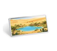 Desert Oasis Stainless Steel Name Plate with Pin,Durable Personalized Name Tags,Name Badge for Business Work Lable Sign 1.4 * 2.8 in
