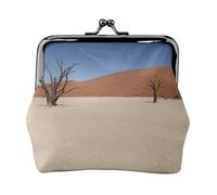 Desert Plant Print Print Coin Purse for Men Women Leather Kiss Lock Small Pouch Coin Wallet