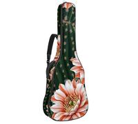 Desert Plants Cactus Succulents Flowers Pattern Padded Guitar Bag, Protective Acoustic Guitar Cover Gig Bag for Electric Bass Classical Guitar