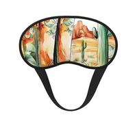 Desert Plants Western Blackout Sleep Mask - Soft Adjustable Eye Mask for Full Light Blocking, Deep Sleep, Travel & Relaxation