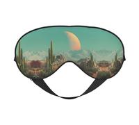 Desert Print Silk Sleeping Mask with Adjustable Strap-Silk Eye Mask Soft Eye Cover,for Blocking Out Lights Sweet Sleep Travel Relax, Nap, Meditation