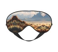 Desert Print Silk Sleeping Mask with Adjustable Strap-Silk Eye Mask Soft Eye Cover,for Blocking Out Lights Sweet Sleep Travel Relax, Nap, Meditation