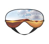 Desert Print Sleep Mask Silk Eye Cover Soft Satin Blindfold Elastic Strap Night Eyeshade Travel Nap for Women Men