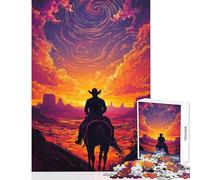 Desert Rider's Dawn 1000 Piece Jigsaw Puzzles for Adults Birthday Gifts Wall Decoration Home Decoration Toys Suitable for Ages 14 And Up size 50x75cm