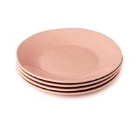 Desert Rose 11" Stoneware Dinner Plates - Vibrant Warm Pink Modern Plates with Glossy Finish - Elegant Everyday Dinnerware for Salads, Mains, Pasta & Entertaining - Set of 4