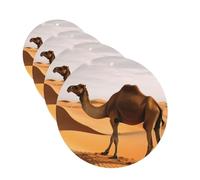 Desert Sand Camel Car Air Fresheners Cards 4 Pcs Hanging Fragrance Scented Cards Long-Lasting Car Aromatherapy Tablets for Wardrobe Bathroom Car Interior Mirror Pendant Gifts