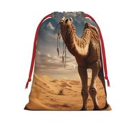 Desert Sand Camel Print Gift Reusable Drawstring Bag For Holiday Birthday Presents Party Seasonal Storage