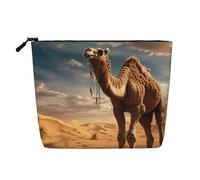 Desert Sand Camel Print Makeup Bag Cute Cosmetic Bag for Women Makeup Pouch Travel Toiletry Bag for Lady
