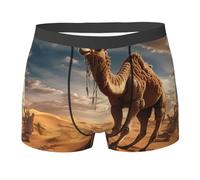 Desert Sand Camel Print Men'S Boxer Briefs,Stylish Elastic Bottom Wear, Men'S Underwear, Black, XL