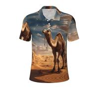 Desert Sand Camel Print Polo Short Sleeve T-Shirt Camping Golf Moisture-Wicking Spring Summer Essentials