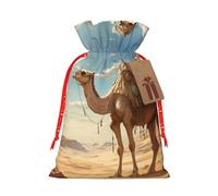 Desert Sand Camel Print Reusable Drawstring Pouch,Perfect For Birthdays,Anniversaries,And Parties