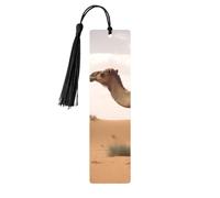 Desert Sand Camel Printed Metal Bookmarks M - Black Lightweight Aluminium Book Marker for Books, Journals & Gifts, Ideal Book Lovers, Holiday Decor & Crafts