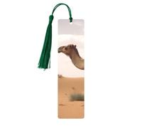 Desert Sand Camel Printed Metal Bookmarks M - Dark Green Lightweight Aluminium Book Marker for Books, Journals & Gifts, Ideal Book Lovers, Holiday Decor & Crafts