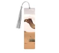 Desert Sand Camel Printed Metal Bookmarks M - Gray Lightweight Aluminium Book Marker for Books, Journals & Gifts, Ideal Book Lovers, Holiday Decor & Crafts