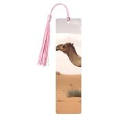 Desert Sand Camel Printed Metal Bookmarks M - Pink Lightweight Aluminium Book Marker for Books, Journals & Gifts, Ideal Book Lovers, Holiday Decor & Crafts