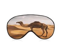Desert Sand Camel Sleep Mask Soft and Comfortable Night Sleeping Mask Face-Hugging Padded Eye Cover with Adjustable Band for Deep Rest Travel Shift Work