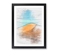 Desert Sand Dune In Morocco In Abstract Modern Framed Print | A2 Black Framed Wall Art | Ready to Hang | Abstract Landscape Picture | Living Room Bedroom Lounge Office