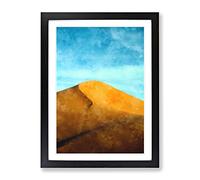 Desert Sand Dune In Morocco Painting Modern Framed Print | A3 Black Framed Wall Art | Ready to Hang | Modern Landscape Picture | Living Room Bedroom Lounge Office