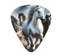 Desert-Sand-Storm-Horse 12 Pack Guitar Picks With 3 Thicknesses And Storage Box, Abs Plectrums For Electric Bass Guitar Players